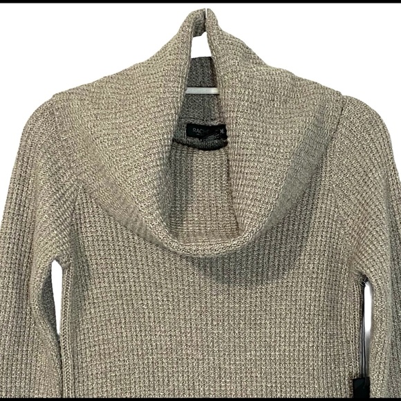 NEW Rachel Zoe Cozy Cowl Turtle Neck Knit Jumper Sweater Dress Tan Taupe Size S - Picture 3 of 6